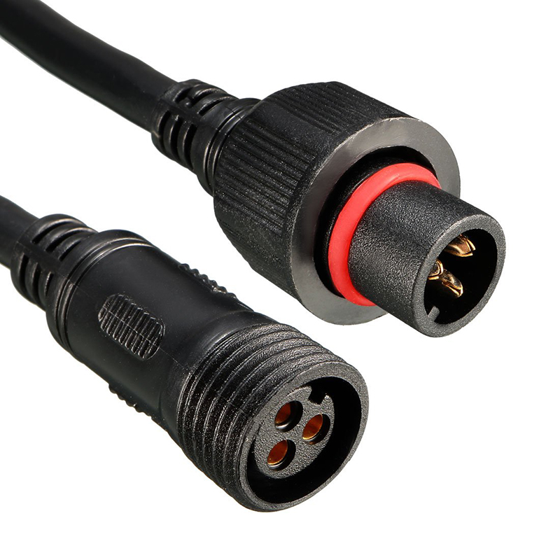 Male Female 20AWG 3 Terminal Waterproof Connector Cable Black for CCT LED Strips Light Male Female 20AWG 3 Terminal Waterproof Connector Cable Black for CCT LED Strips Light
